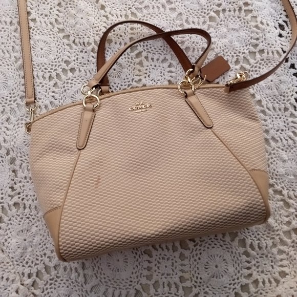 Coach Jax Legacy Jacquard Leather Satchel Handbag